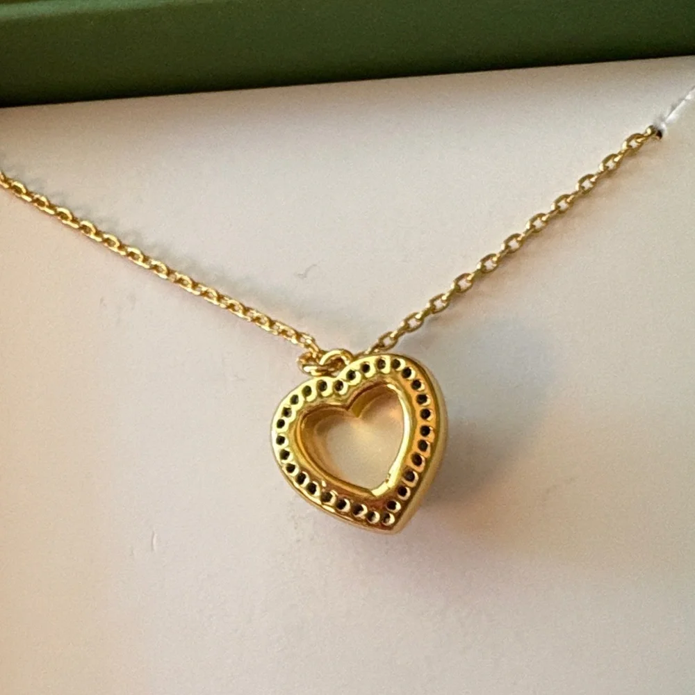 Kate Spade Gold and Cream Heart Necklace - Picture 3 of 6